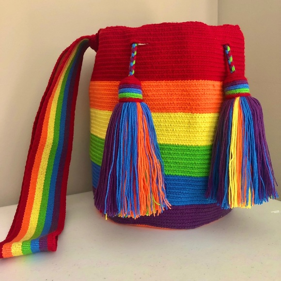 Wayuu Tribe Handbags - 🌈 Handmade Rainbow Bag / Wayuu Bags/ Mochilas Wayuu/ Size M